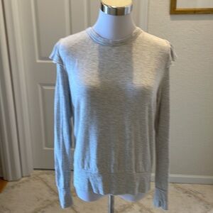 LNA long sleeve knit, top ruffled cold shoulder